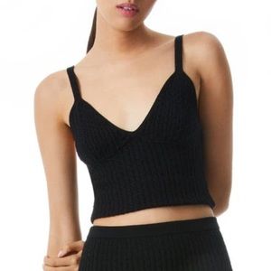 Alice & Olivia Kenna Crop Sweater Tank Size XS Black